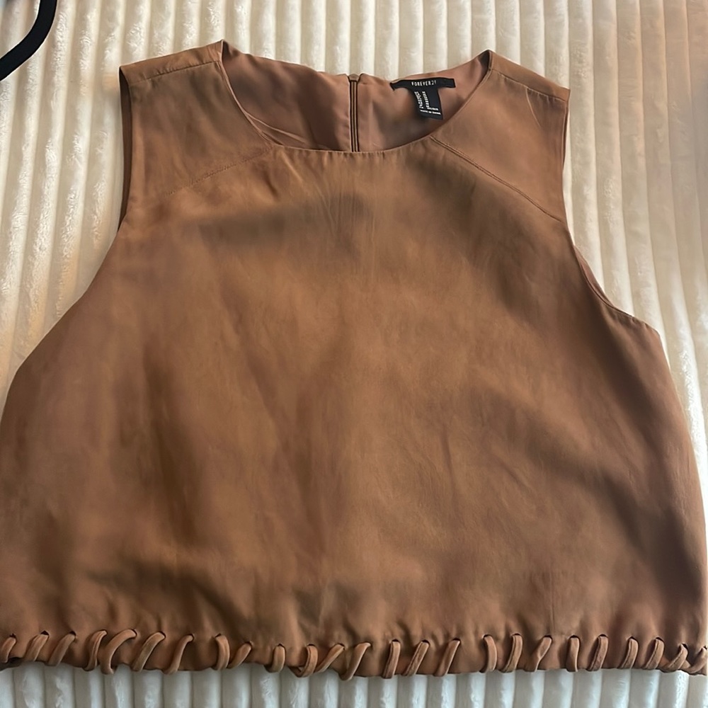 Forever 21 tan suede crop top